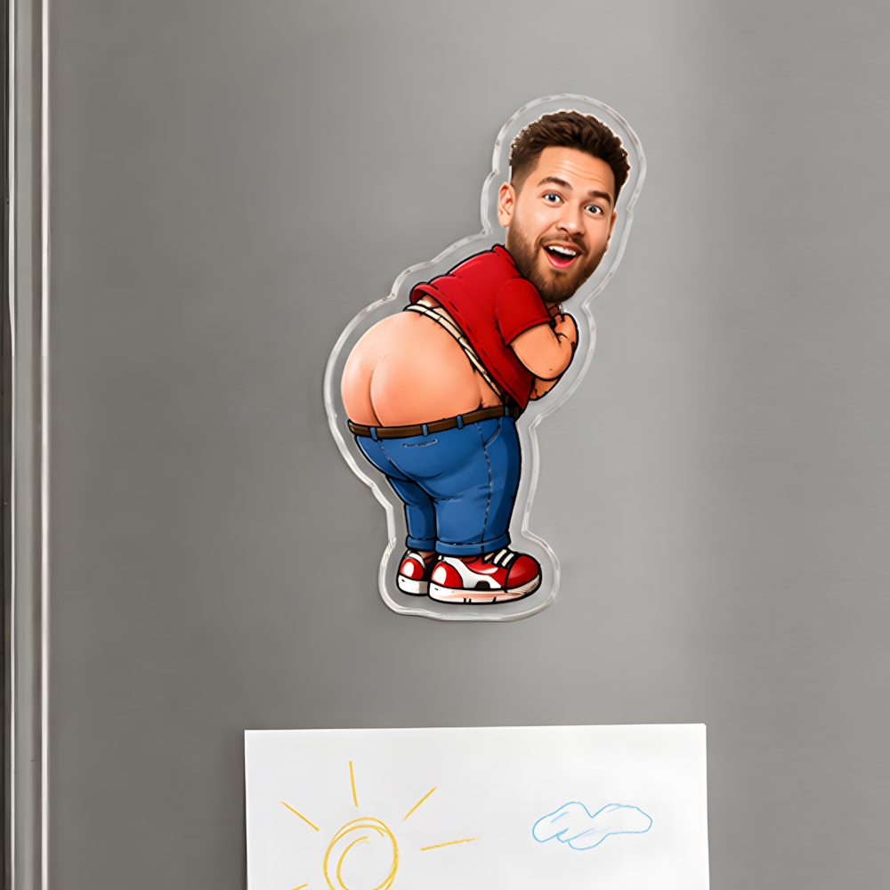 Custom Funny Photo Fridge Magnet Personalized Gift for Dog Lovers HN590 - Acrylic Squishy Fridge Magnet Fix GradoCreations