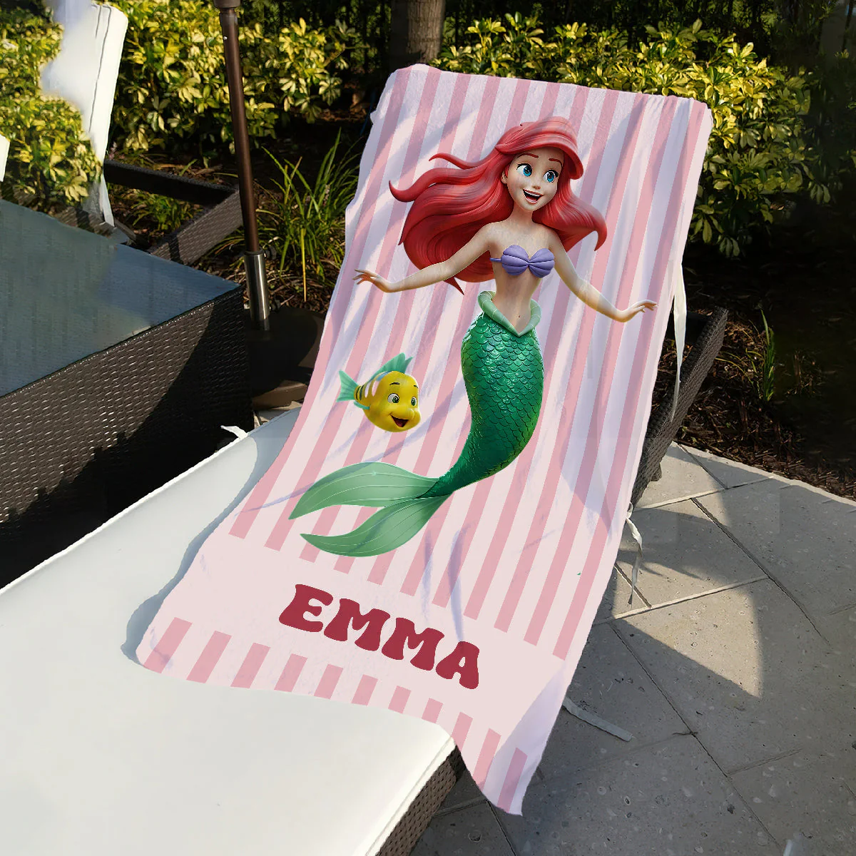 Personalized Disney Princess Beach Towel Vacation Gift for Kids
