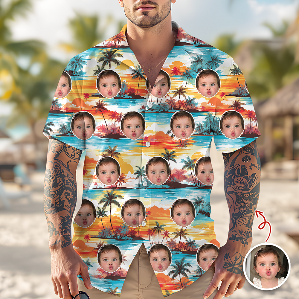 Custom Photo Hawaiian Shirt Personalized Gift for Dad HN590 - AOP Hawai Shirt GradoCreations