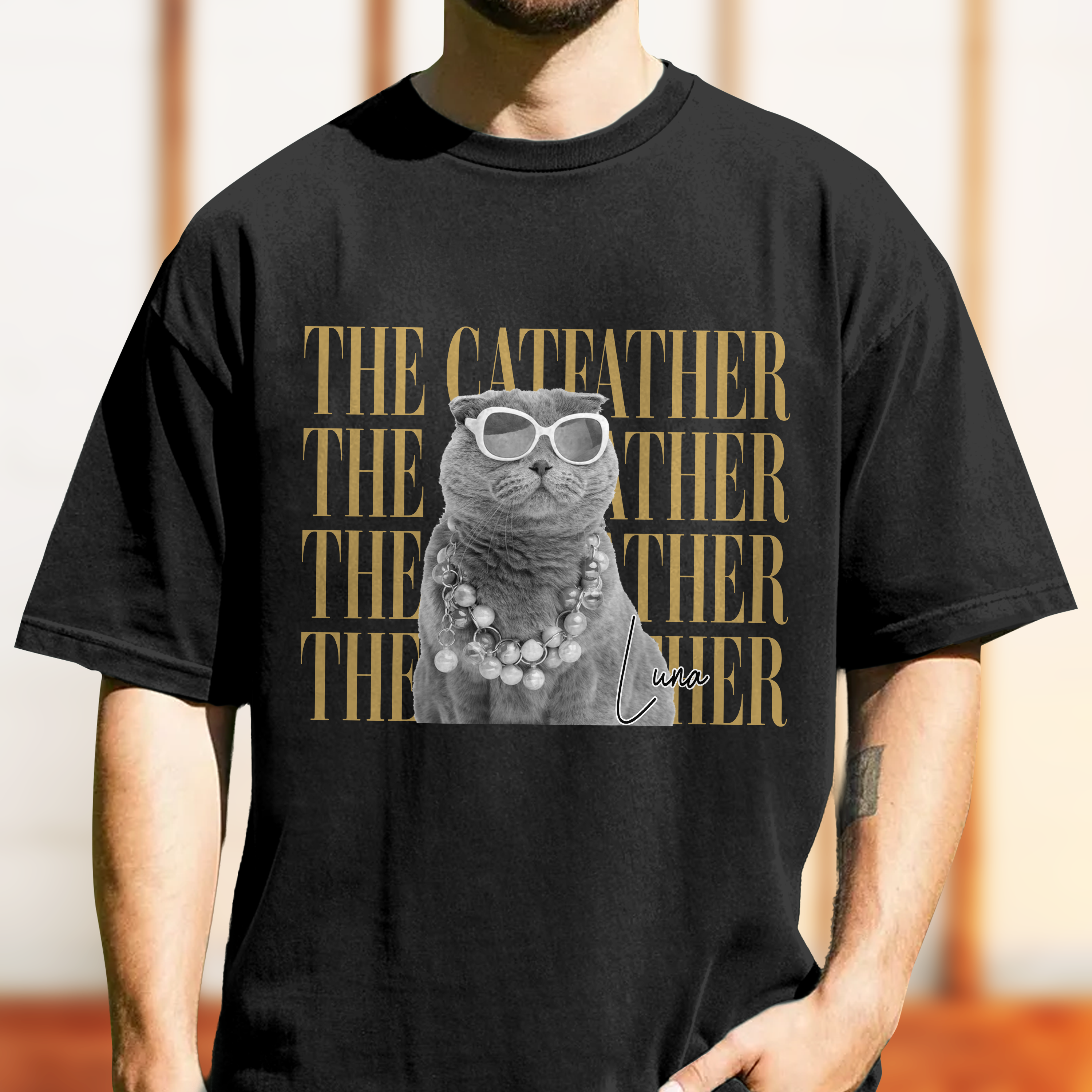 Personalized Vintage Comfort Shirt for Cat/Dog Dad with Photo Comfort Shirt GradoCreations