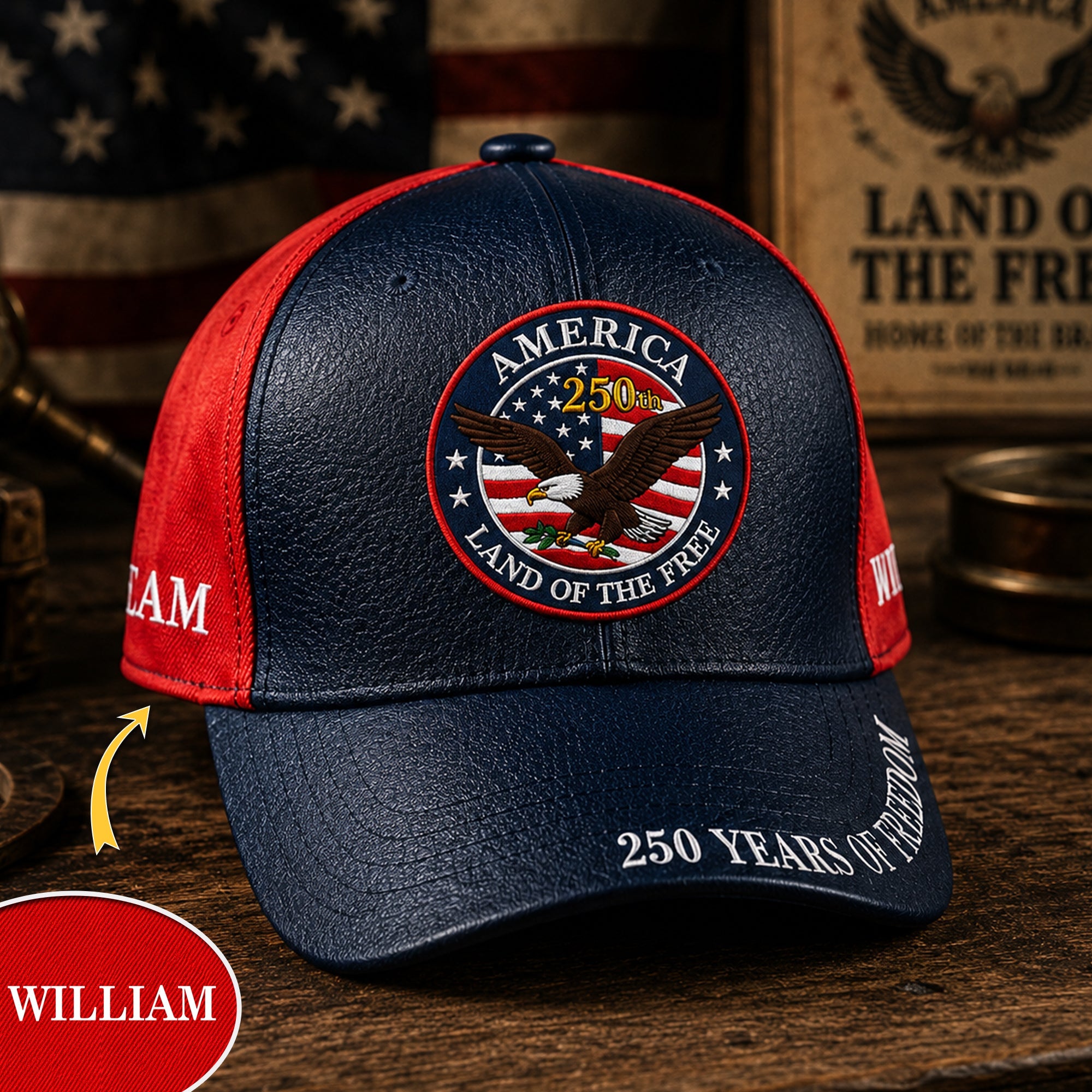 Personalized 250 Years Cap Custom Name Gift for Dad HN590 - AOP Cap GradoCreations