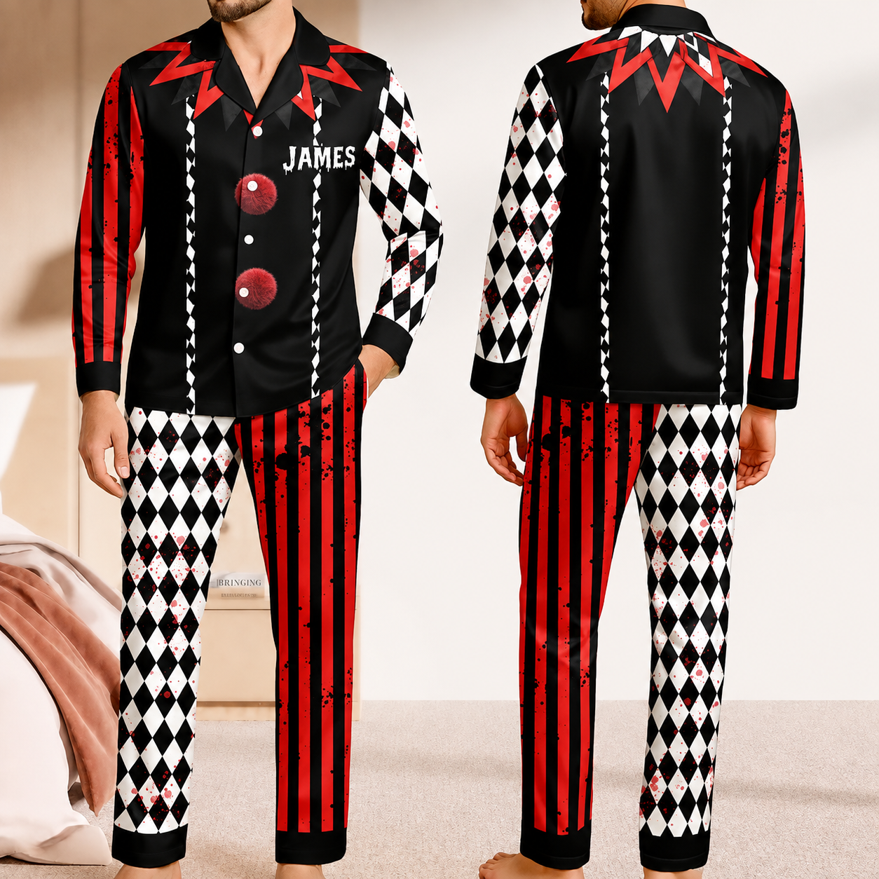 Personalized Funny Clown Pajama Set for Halloween Family Costume Pajama Set GradoCreations