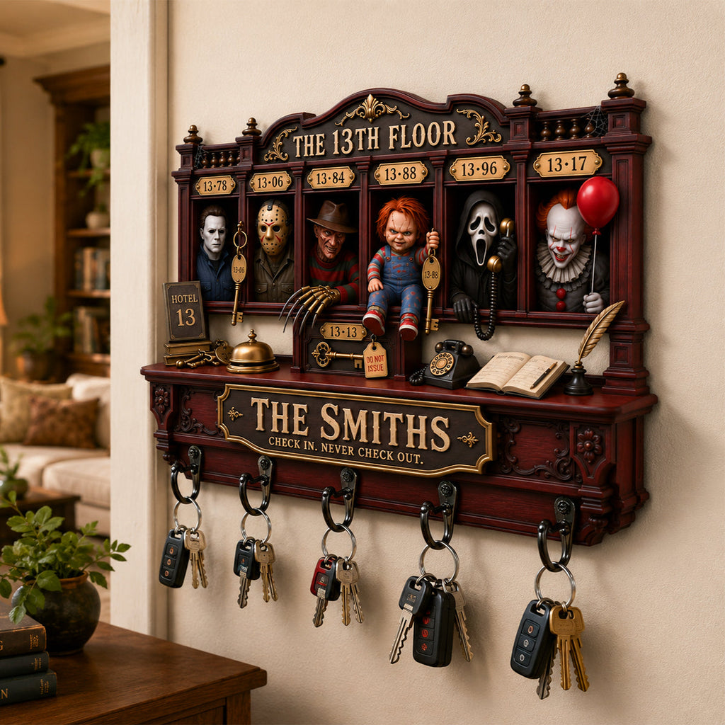 Personalized Halloween Hanging Rack for Horror Lovers | Unique Family Gift Hanging Rack GradoCreations