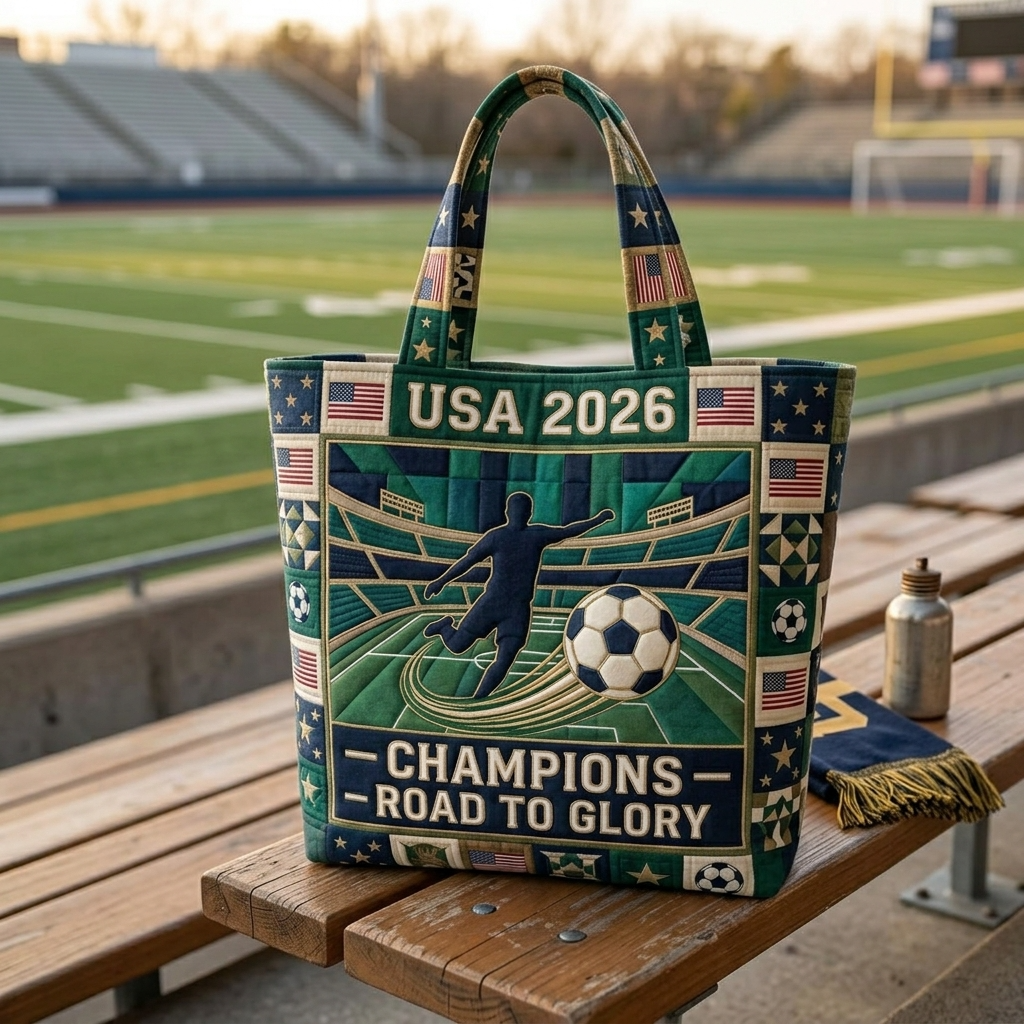 USA 2026 Champions Quilted Tote Bag Gift for Football Fan