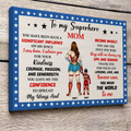 Personalized Canvas Poster for Mom Superhero Gift | Mother's Day