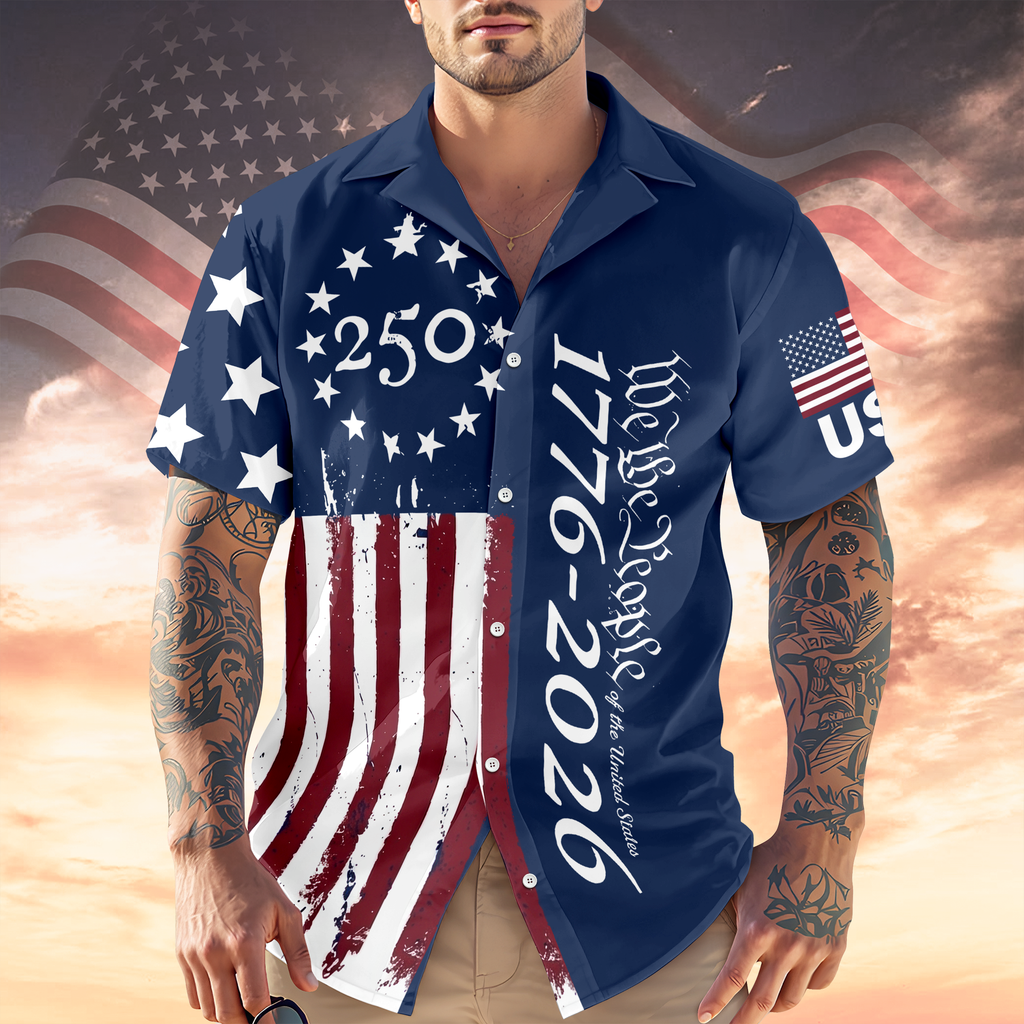 Personalized Hawaiian Shirt Custom Print Gift for 4th of July HN590 - AOP Hawai Shirt GradoCreations