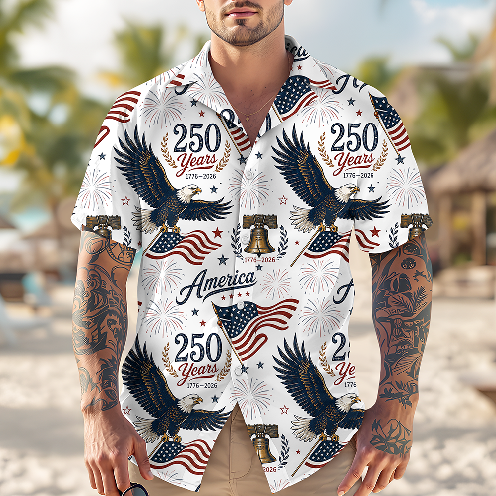 Personalized 250th Anniversary America Hawaiian Shirt Gift HN590 - AOP Hawai Shirt GradoCreations