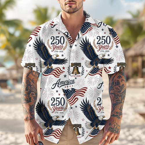 Personalized 250th Anniversary America Hawaiian Shirt Gift HN590 - AOP Hawai Shirt GradoCreations