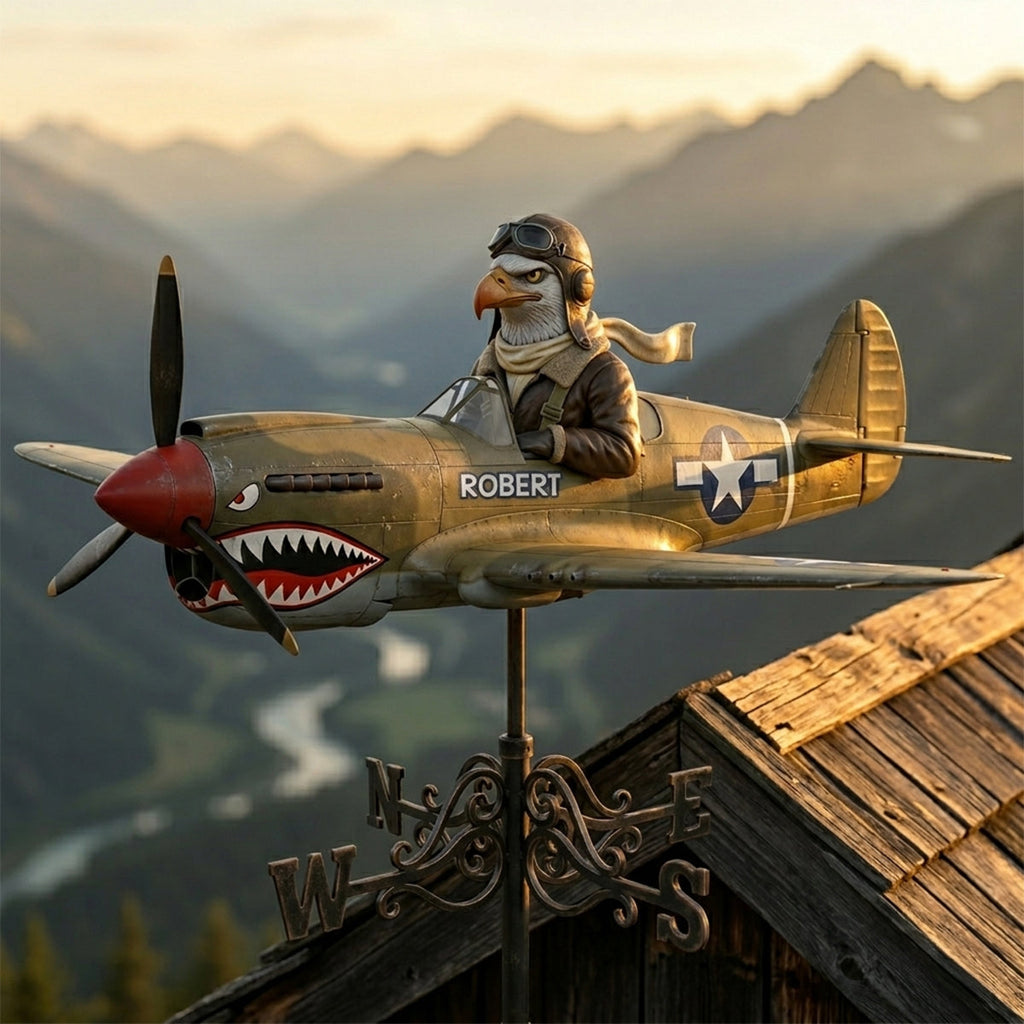 Personalized Pilot Weather Vane Custom Shape Gift for Aviators