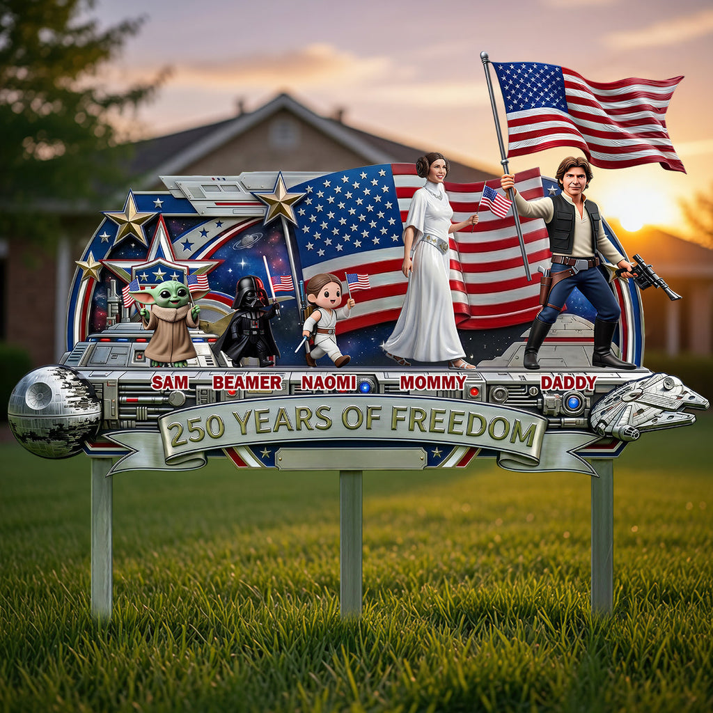 Personalized Metal Garden Stake 250 Years of Freedom for Family
