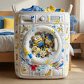 Personalized Quilted Laundry Basket with Fun Design - Family Gift Quilted Laundry Basket GradoCreations