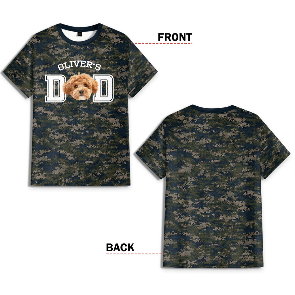 Personalized Camo Dog Dad T-Shirt Custom Photo Gift for Father's Day HN590 - AOP Tshirt GradoCreations