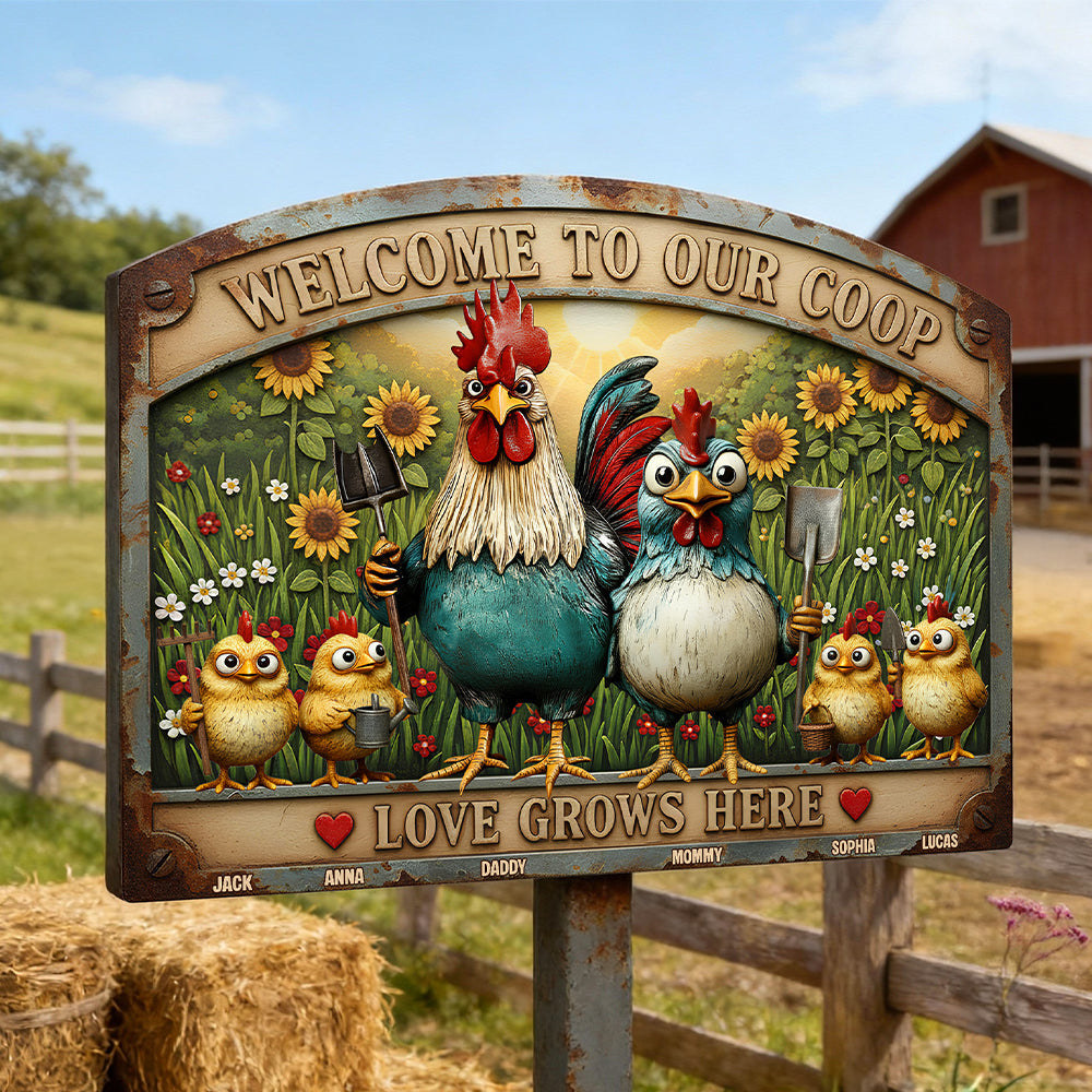 Personalized Metal Garden Stake Welcome Sign for Farmers & Family