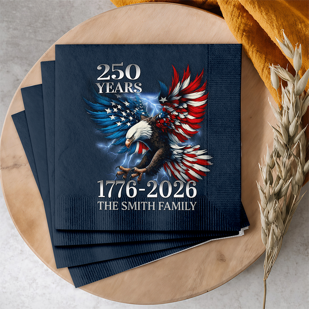 Personalized 250th Anniversary Eagle Napkins Unique Gift HN590 - Napkins GradoCreations