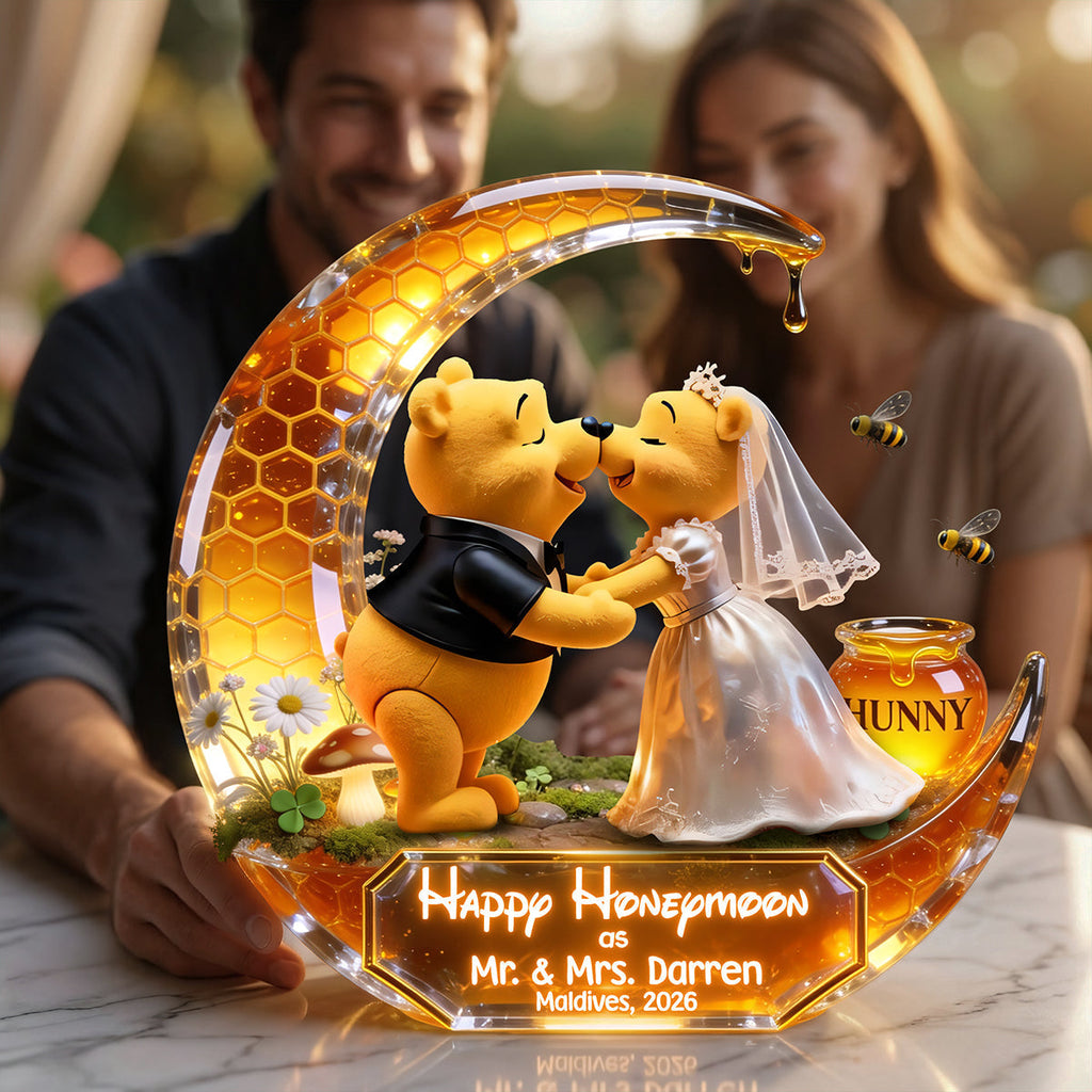 Personalized Acrylic Honeymoon Plaque Unique Couple Gift Acrylic Plaque GradoCreations
