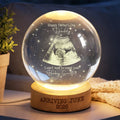 Personalized Crystal Ball LED Night Light Photo Gift for Dad Engraved 3D Crystal Ball LED Night Light GradoCreations