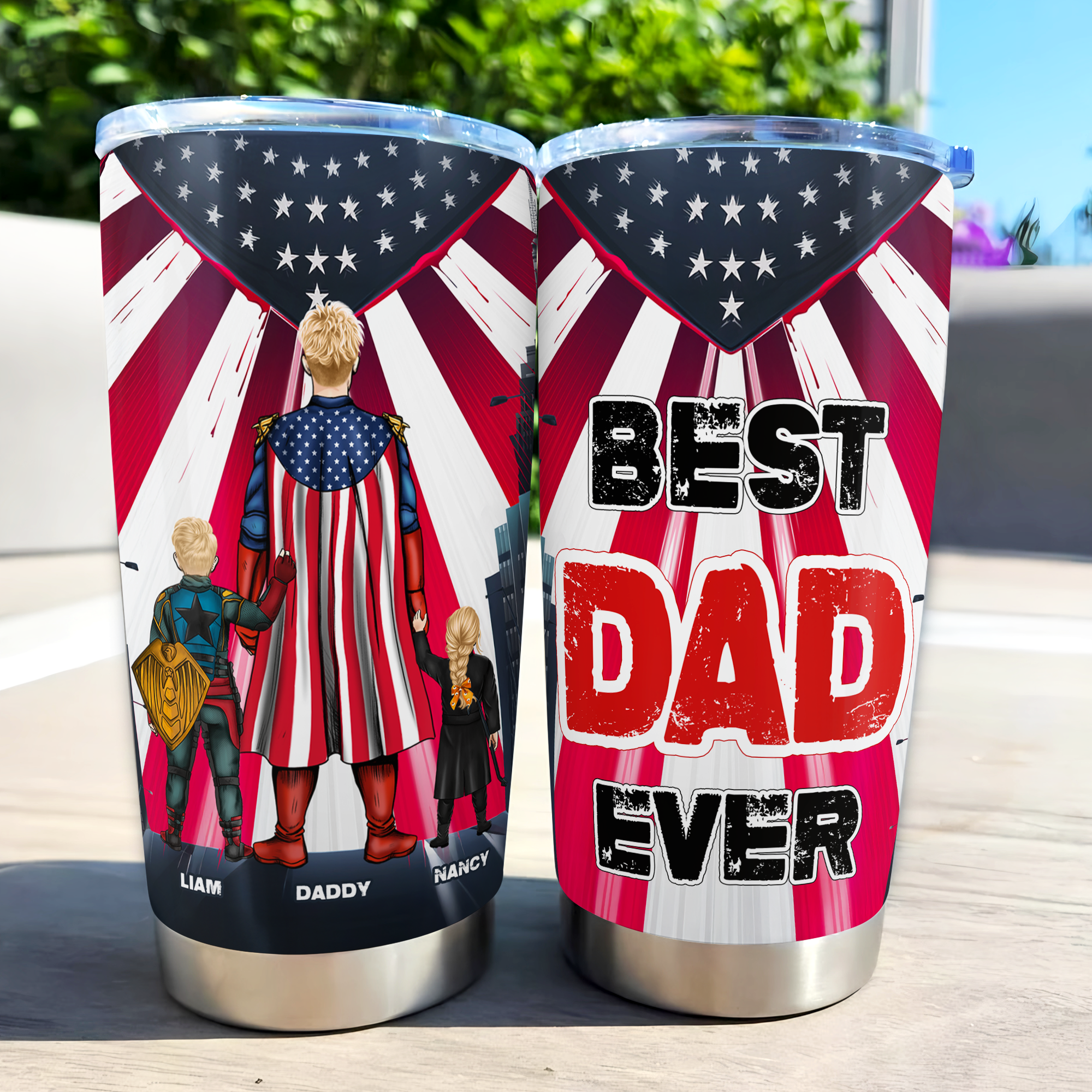 Personalized Stainless Steel Tumbler Best Dad Ever Gift for Father's Day