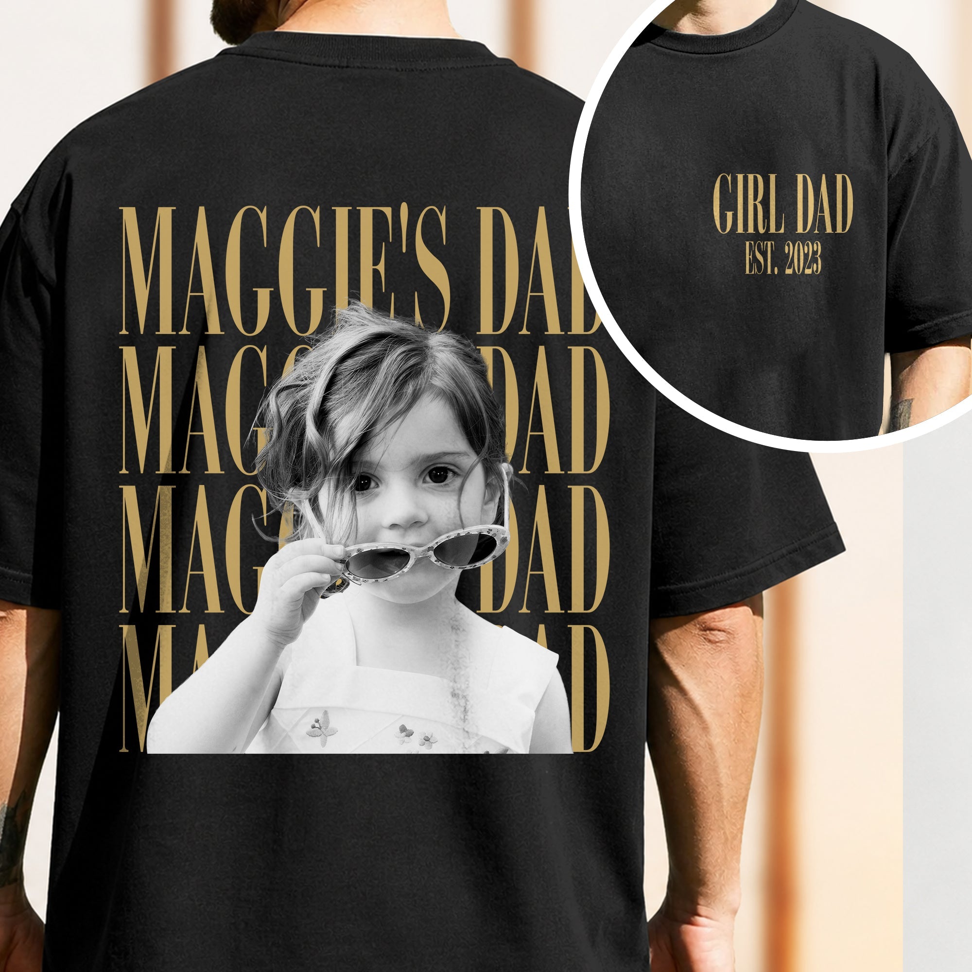 Personalized Family Photo Shirt Gift for Dad, Mom, Grandpa HN590 - Back&Front Shirt GradoCreations