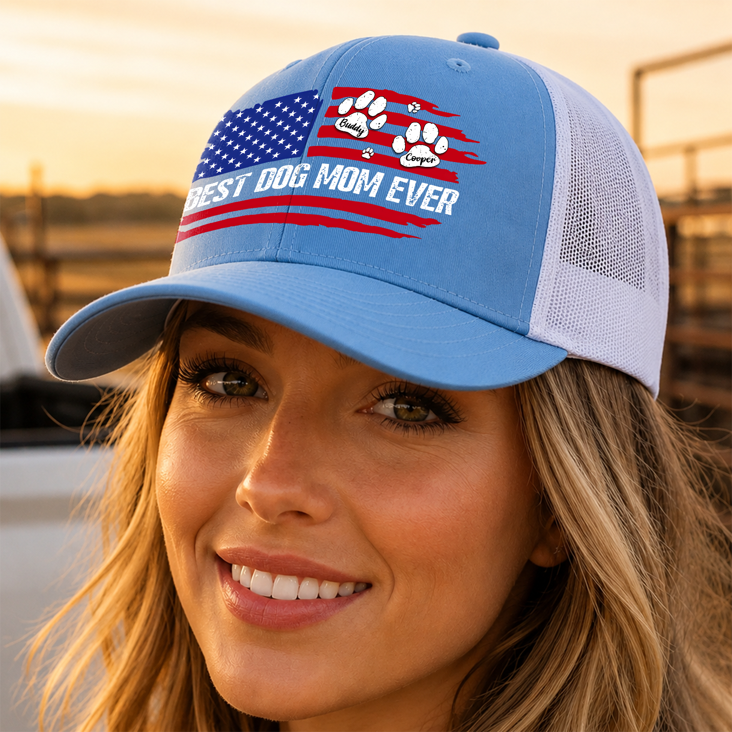 Personalized Dog Dad Trucker Hat Custom Pet Name Gift Idea HN590 - Print Trucker Hat GradoCreations