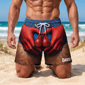 Personalized Superhero Muscle Beach Shorts Gift for Him Beach Shorts GradoCreations