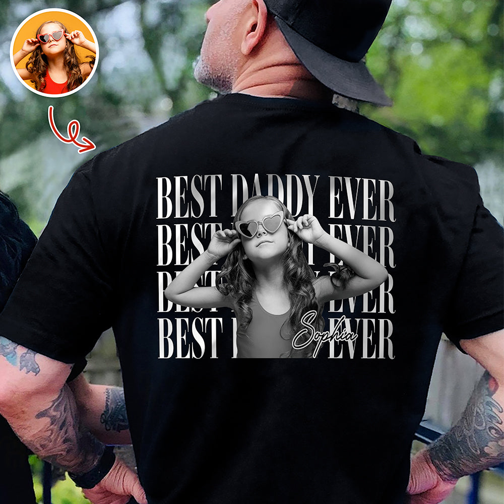 Personalized Vintage Photo T-Shirt Custom Gift for Dad/Mom HN590 - Tshirt Back GradoCreations