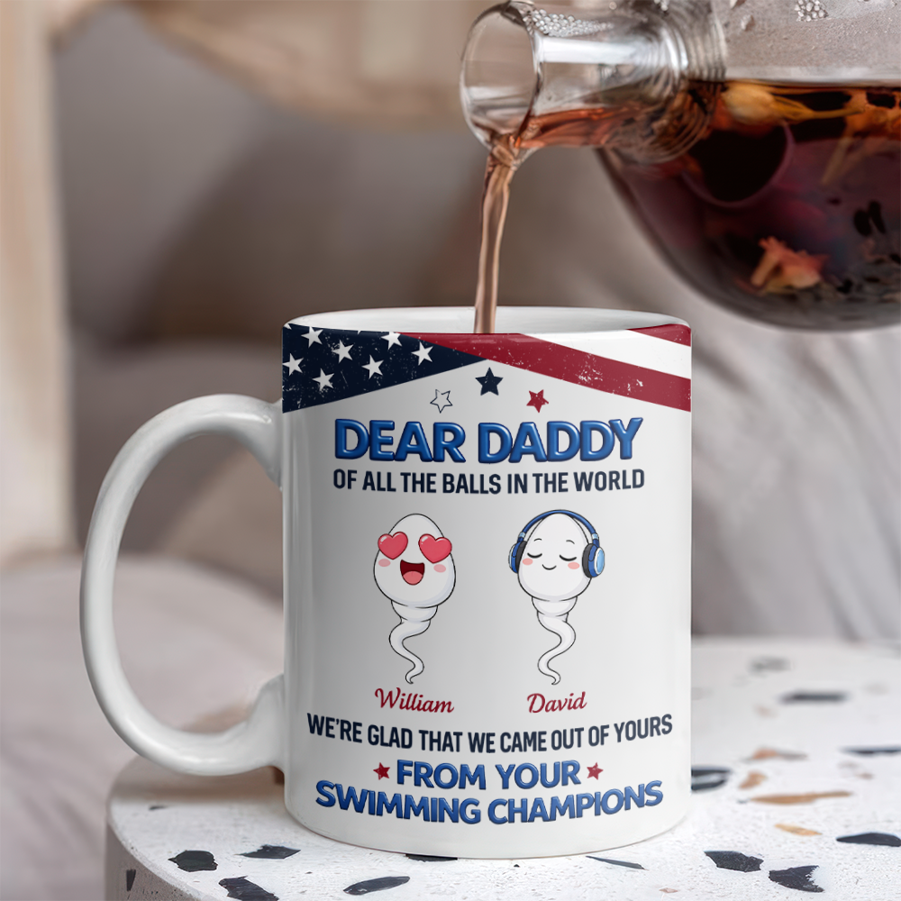 Personalized Full Mug Custom Kids Names Gift for Dad HN590 - edge to edge mug GradoCreations