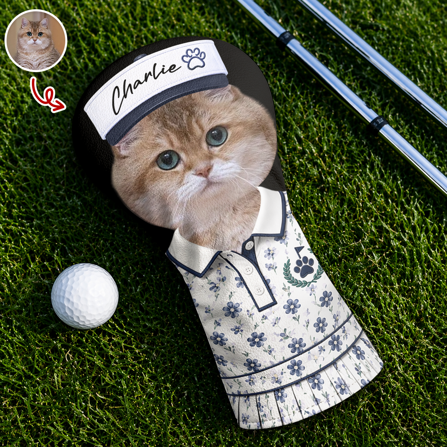 Personalized Pet Photo Golf Head Cover Gift for Dog Dad HN590 - Golf Head Cover different design GradoCreations