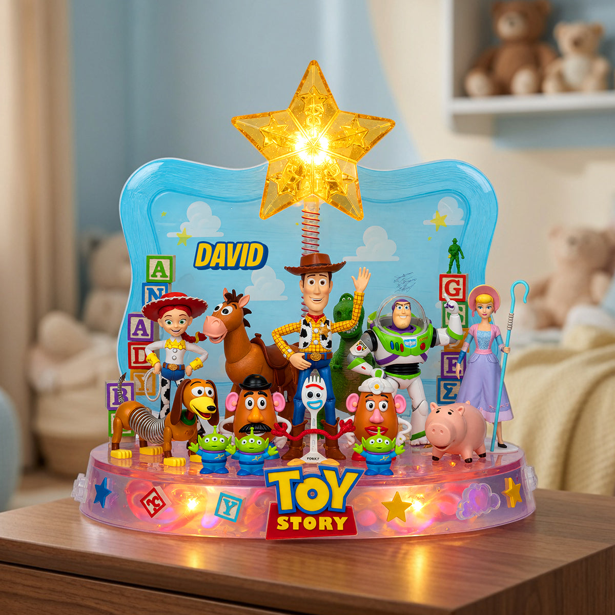 Personalized Toy Story Acrylic Light Box with Custom Name - Unique Gift for Kids