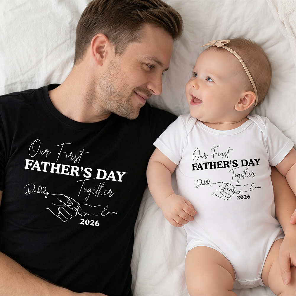 Personalized Matching Father & Child T-Shirt Set Gift HN590 - Tshirt GradoCreations