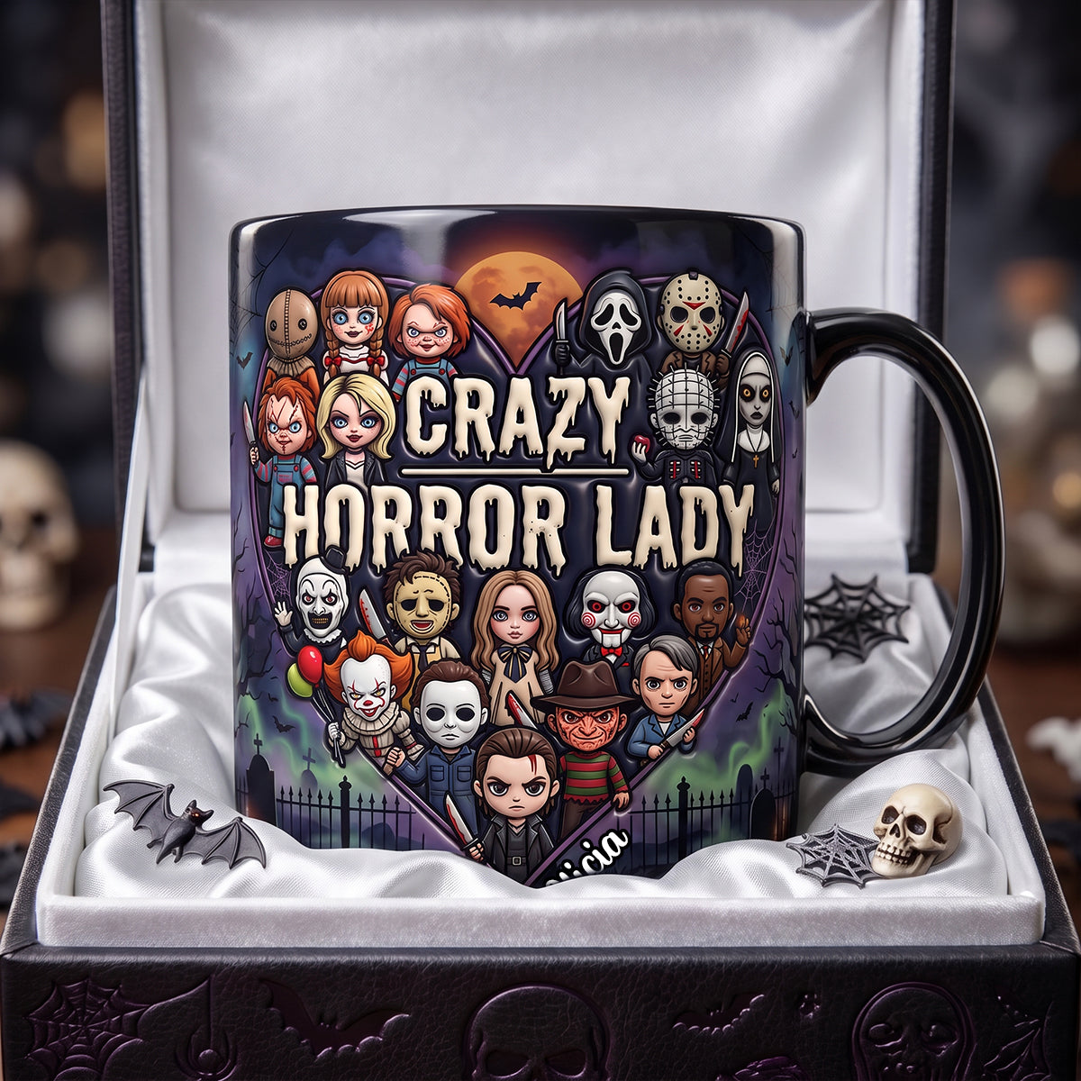 Personalized Crazy Horror Mug Gift for Horror Lovers - Custom Name Mug GradoCreations