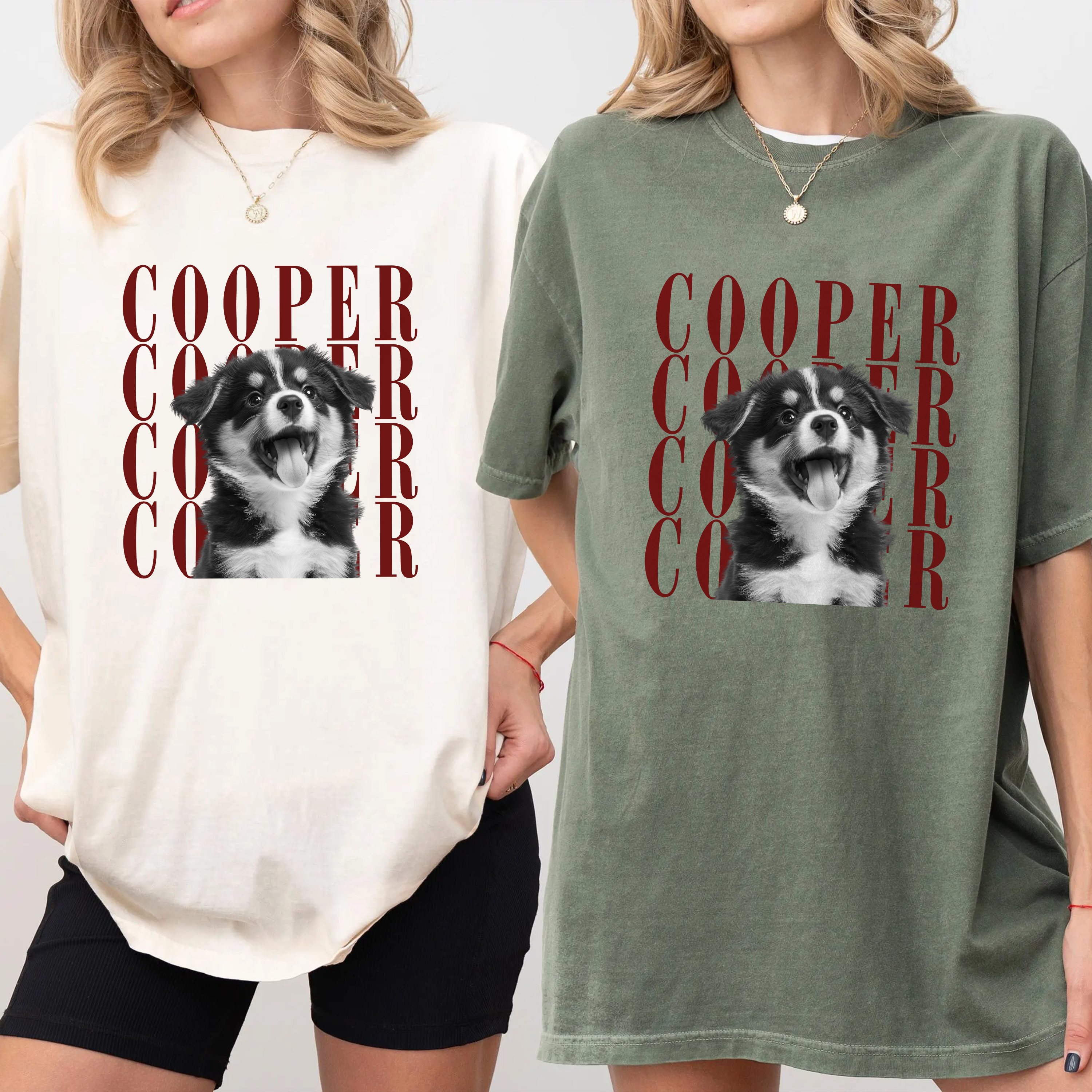 Custom Pet Photo Vintage Comfort Shirt Gift for Pet Lovers Comfort Shirt GradoCreations