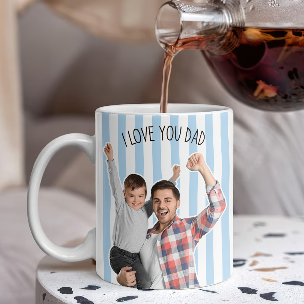 Personalized Photo Coffee Mug Custom Gift for Dad New Dad HN590 - edge to edge mug fix GradoCreations