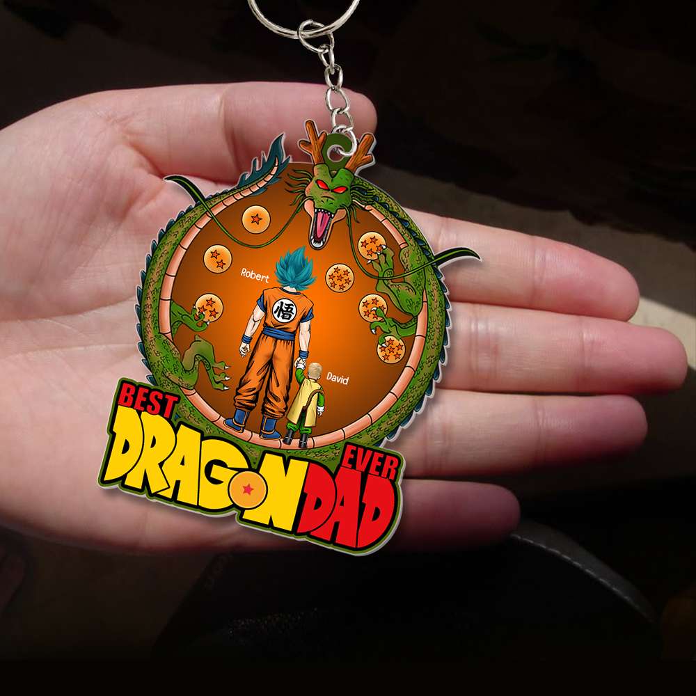 Personalized Acrylic Keychain Best Dragon Dad Gift for Dad
