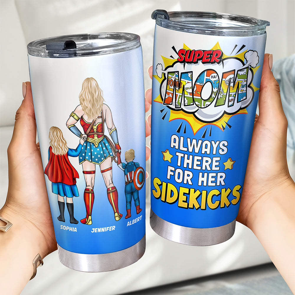 Personalized Super Hero Mom Stainless Steel Tumbler Gift for Mother's Day
