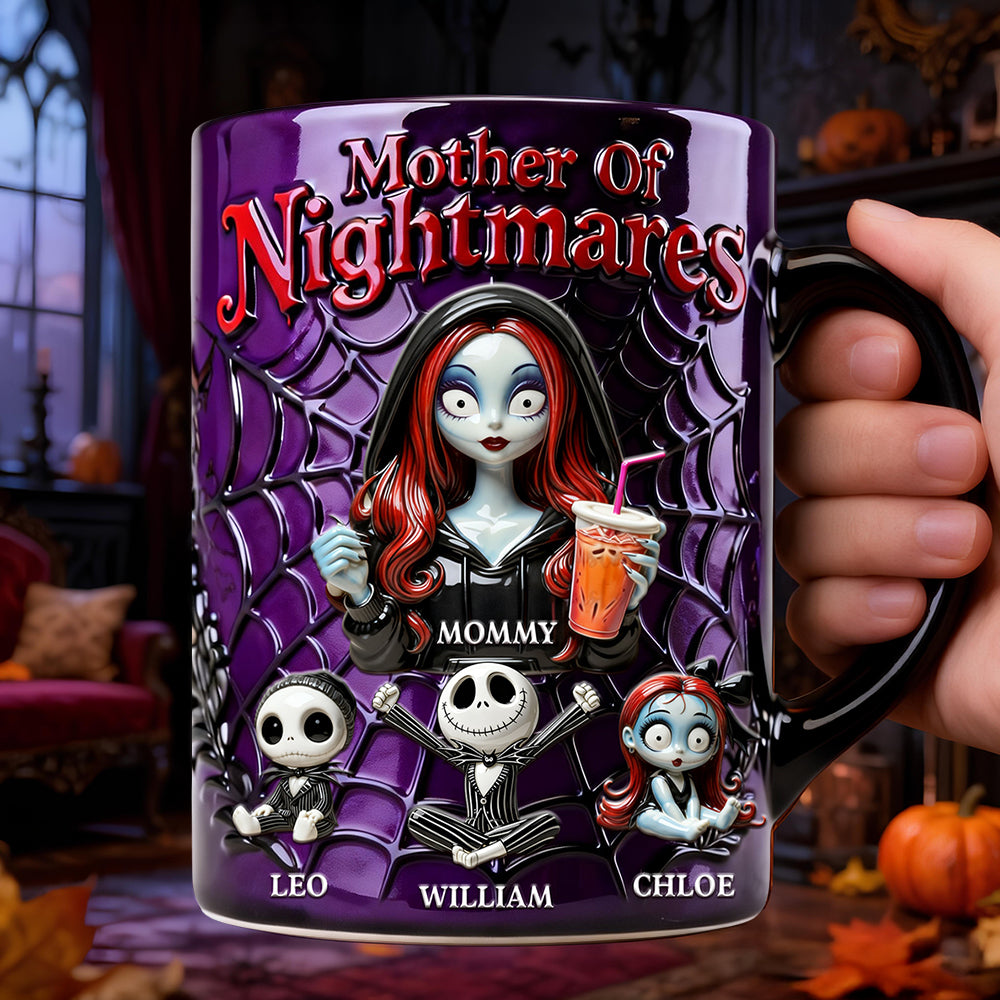 Personalized Horror-Themed Mug with Custom Names for Mom Mug GradoCreations