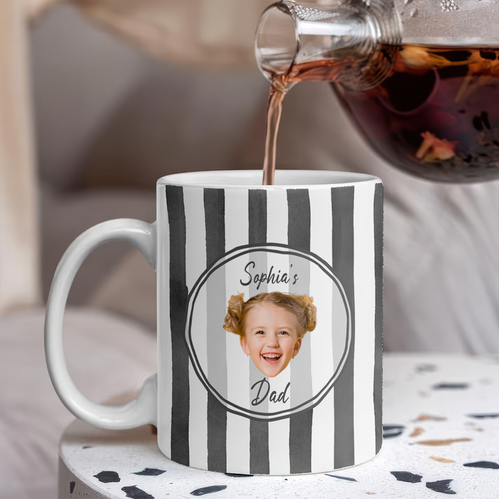 Personalized Baby Face Plaid Mug Custom Gift for Parents HN590 - edge to edge mug GradoCreations