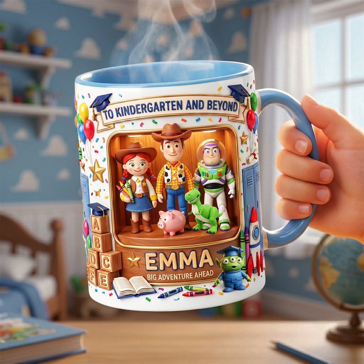 Personalized Kids Mug with Toy Design for Back to School Gift