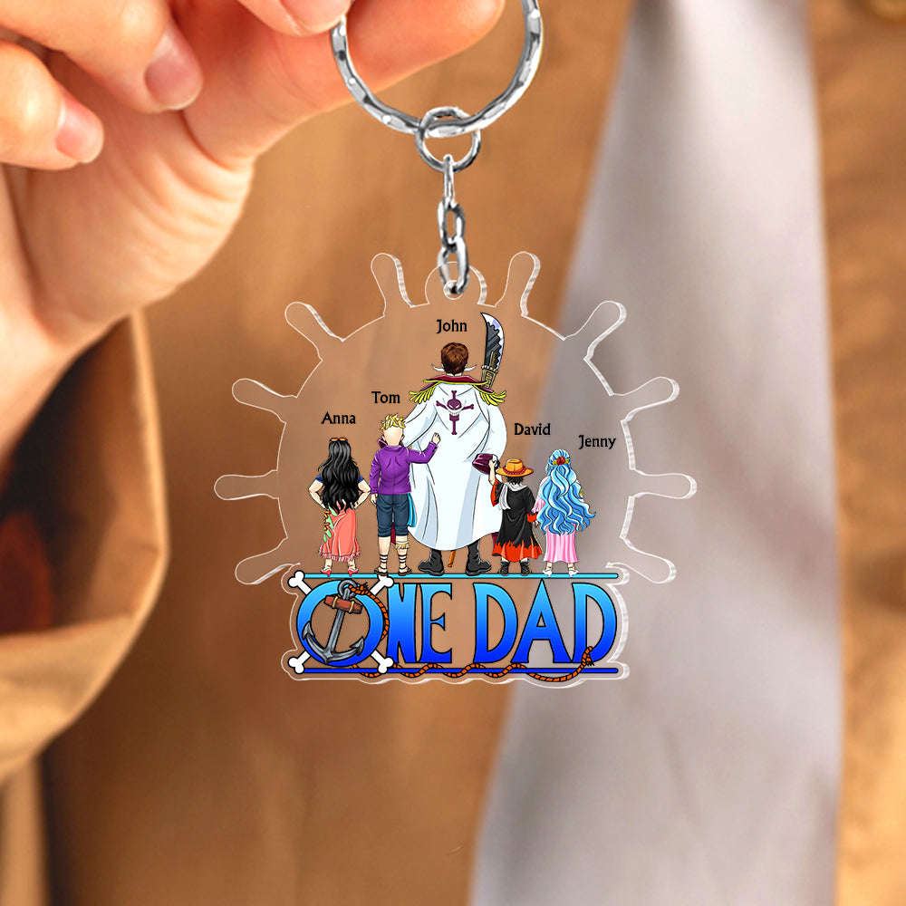 Personalized Pirate Adventure Keychain Gift for Dad - Acrylic Father's Day Keepsake