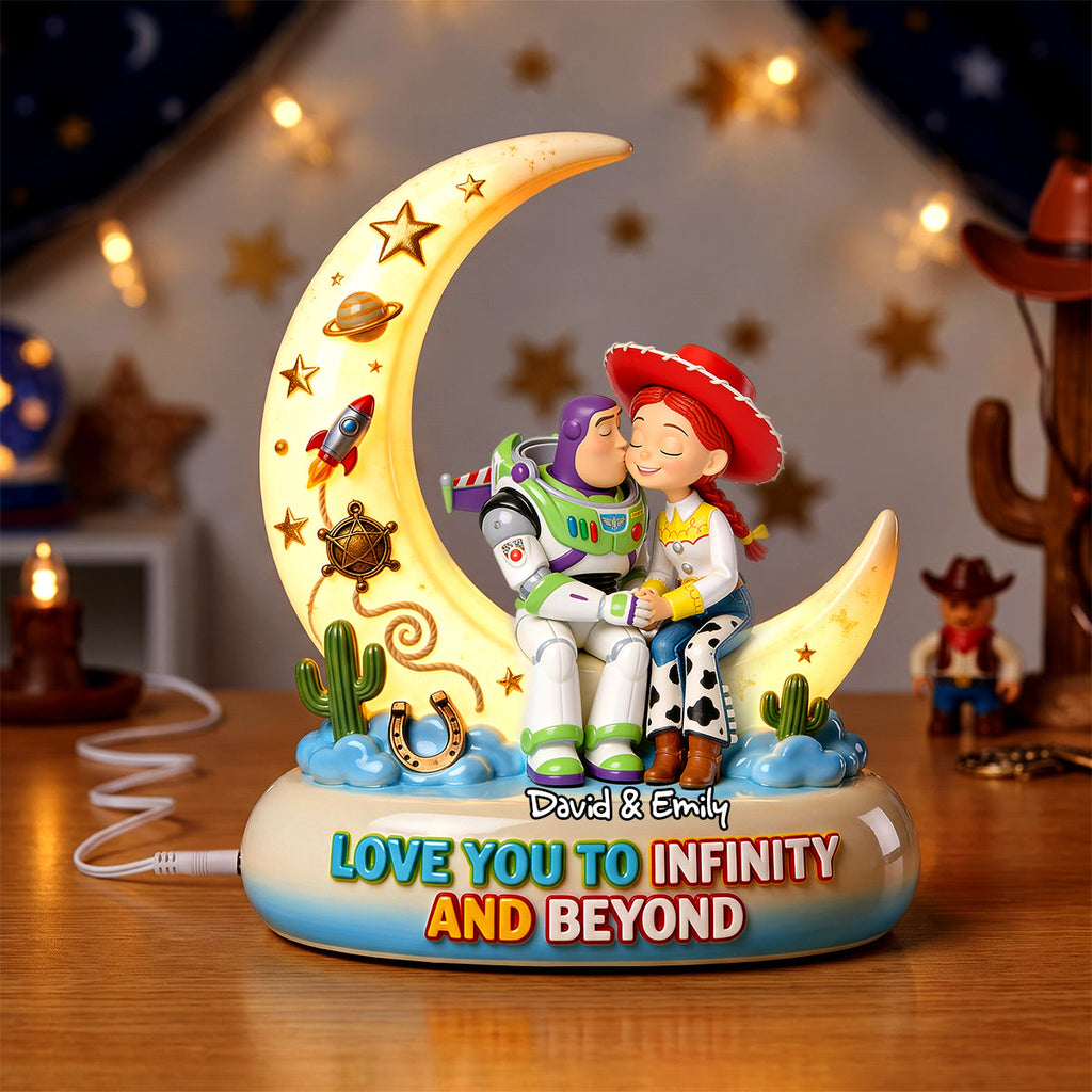 Personalized Acrylic Light Box Love You to Infinity Gift for Couple