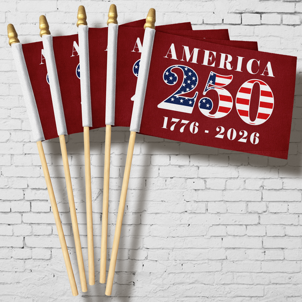 Personalized Handheld Flag 250th Anniversary Patriotic Gift HN590 - Handheld Flag GradoCreations