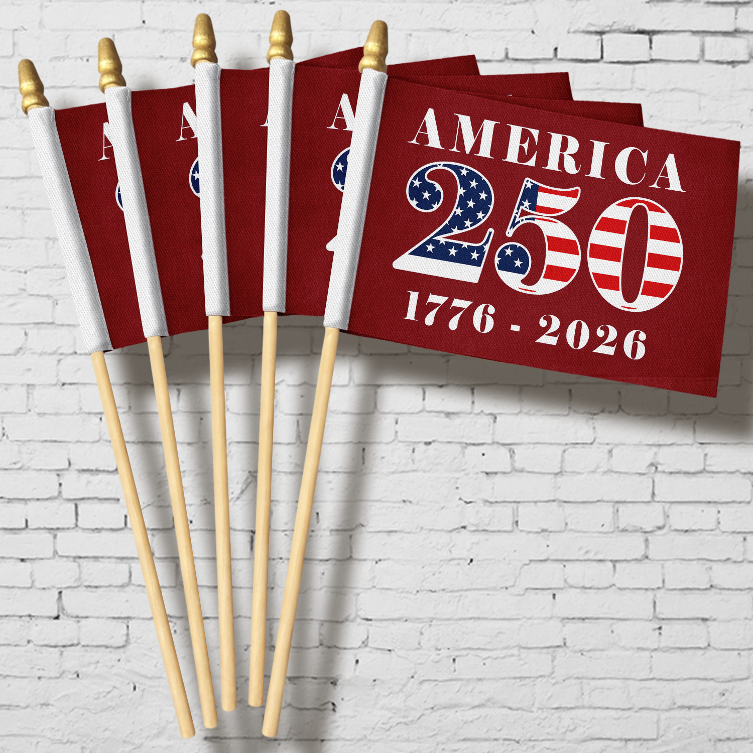 Personalized Handheld Flag 250th Anniversary Patriotic Gift HN590 - Handheld Flag GradoCreations
