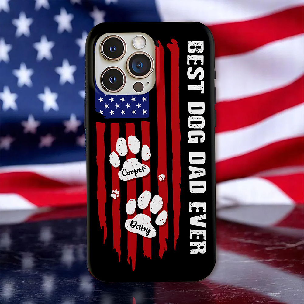 Personalized Phone Case Best Dog Dad Ever Custom Name Gift HN590 - Phone Case GradoCreations