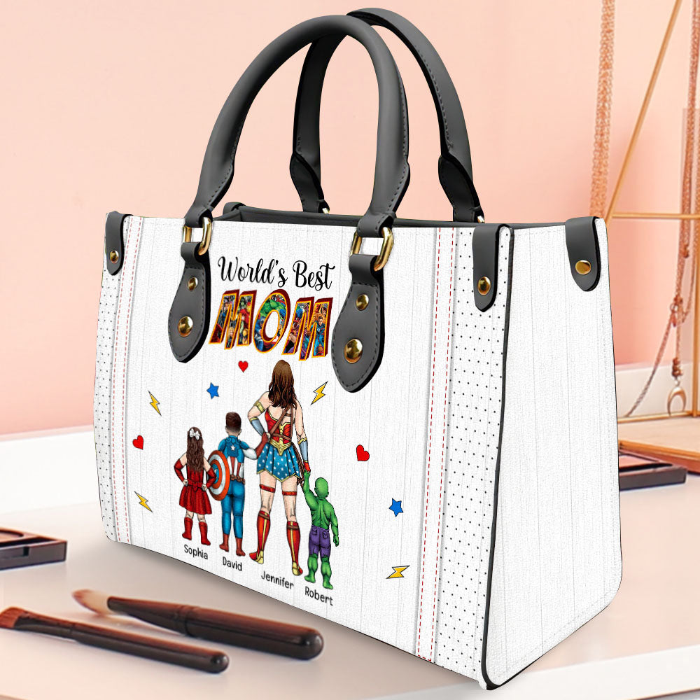 Personalized Super Hero Leather Bag Unique Gift for Mom