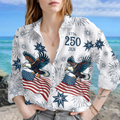 Personalized 250th Anniversary Eagle Blouse Shirt Gift for Women HN590 - Blouse Shirt Fix GradoCreations