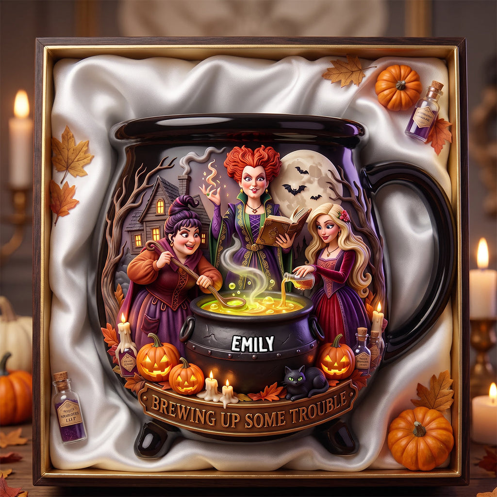 Personalized Cauldron Mug Custom Name Gift for Her Halloween Cauldron Coffee Mug GradoCreations