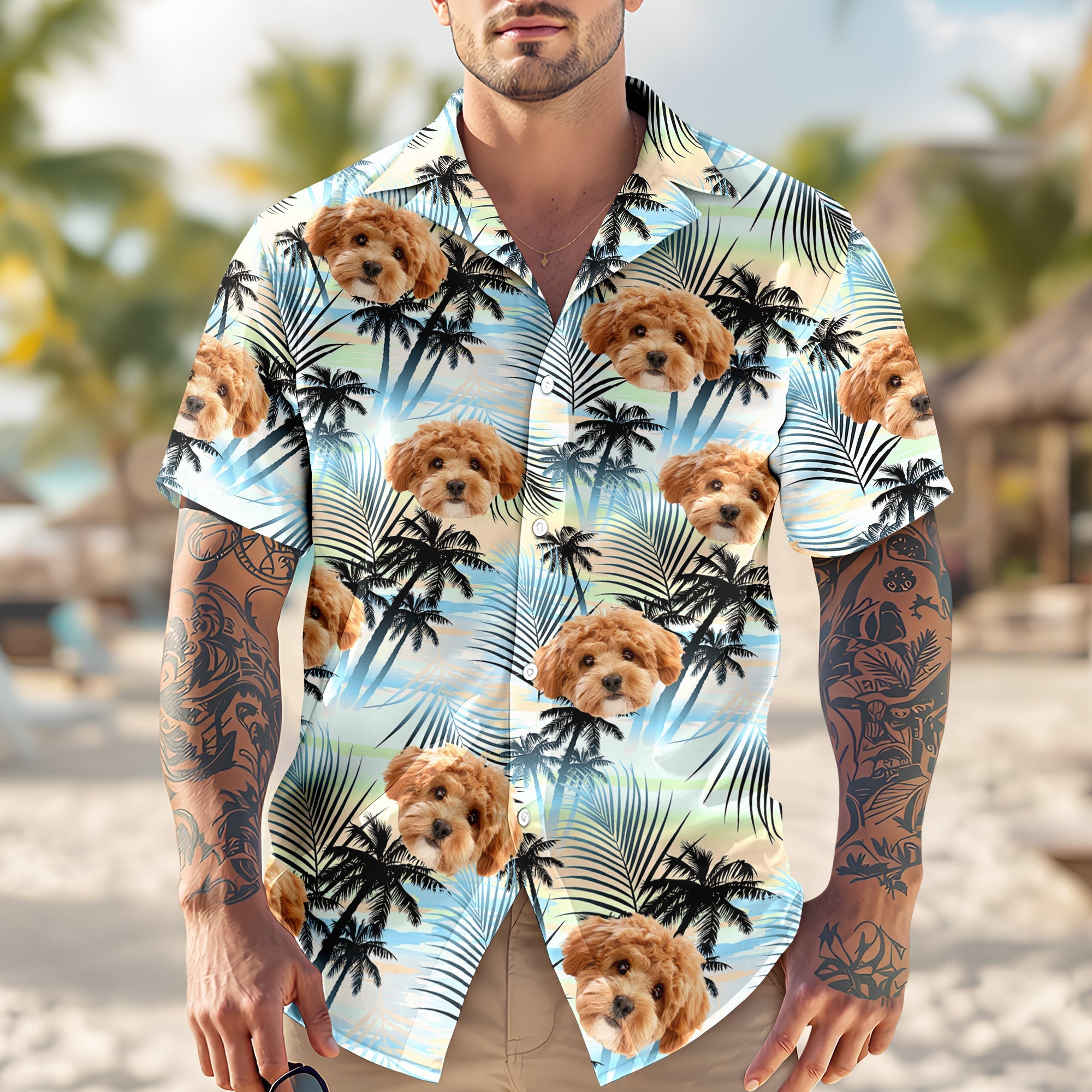 Personalized Dog Photo Hawaiian Shirt Custom Gift for Dog Lovers HN590 - AOP Hawai Shirt GradoCreations
