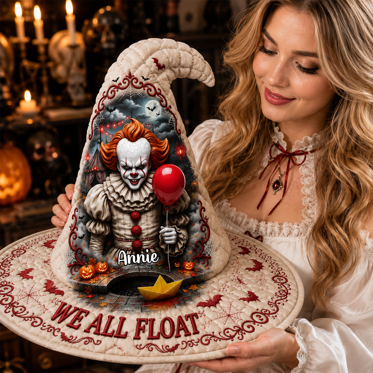 Personalized Quilted Witch Hat for Halloween Gift | Horror Lovers Quilt Witch Hat GradoCreations