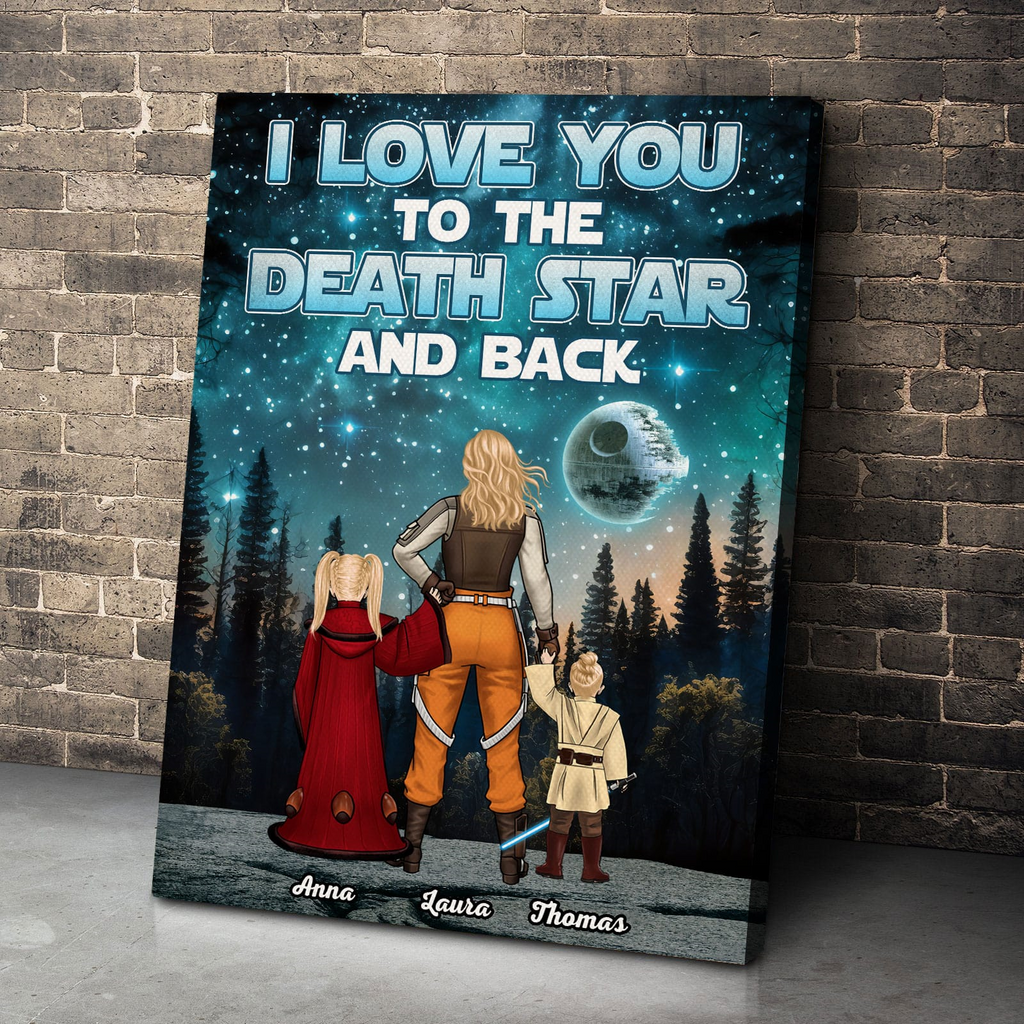 Personalized Canvas Poster I Love You To The Moon Gift for Mom
