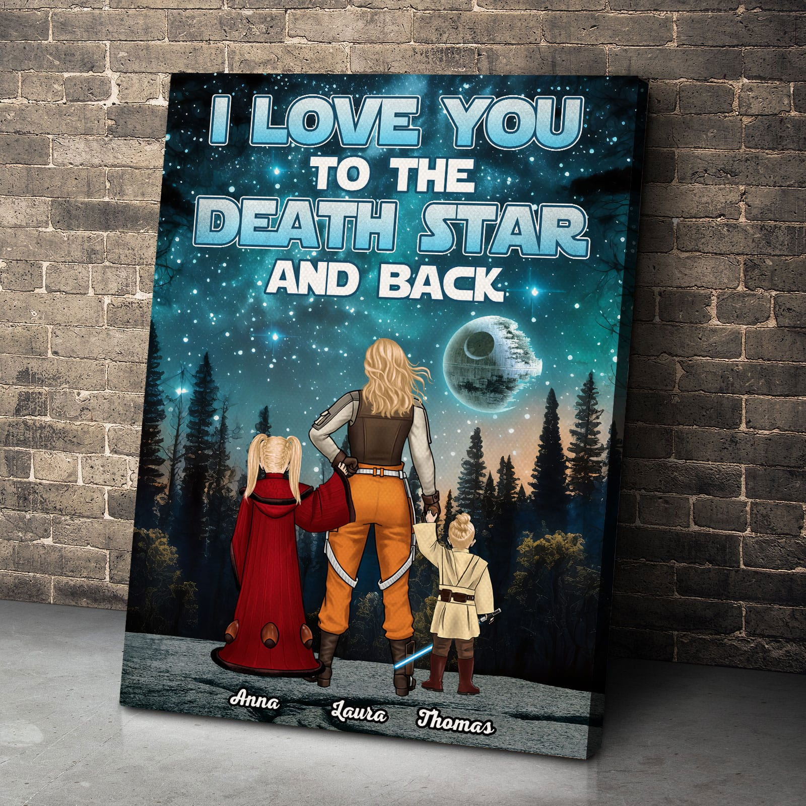 Personalized Canvas Poster I Love You To The Moon Gift for Mom