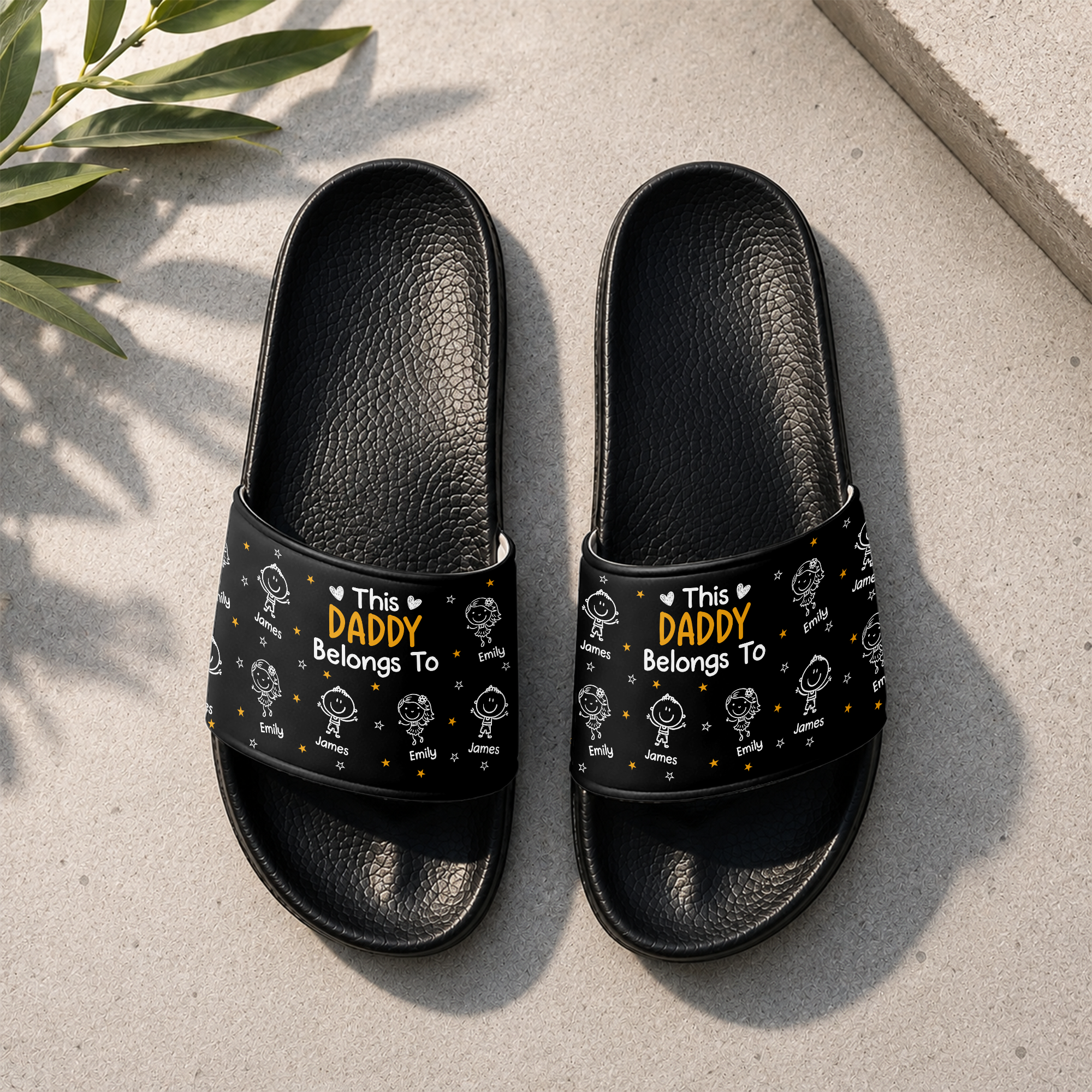 Personalized Slide Sandals Gift for Dad with Custom Names HN590 - Slide Sandals GradoCreations